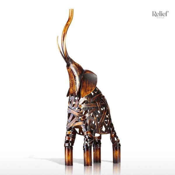 Éléphant en métal, pièce maîtresse décorative