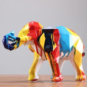 Éléphant origami moderne, pièce décorative originale