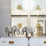 Sculpture éléphant en résine, design moderne et élégant