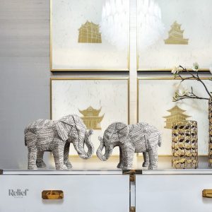 Sculpture éléphant en résine, design moderne et élégant