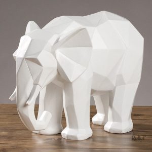 Figurine éléphant 21 cm, touchée artistique pour intérieur