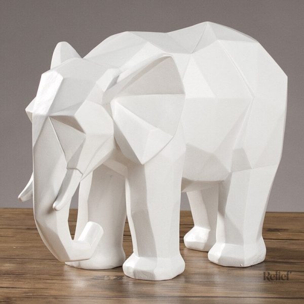 Figurine éléphant 21 cm, touchée artistique pour intérieur