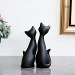 Statue de chat noir, accessoire décoratif moderne