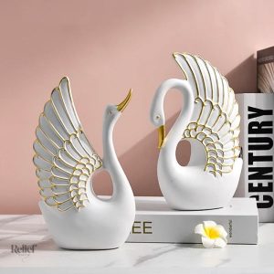 Statue décorative de cygne, idéale pour un intérieur raffiné
