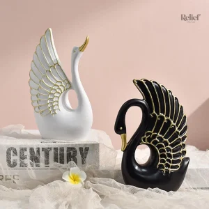 Figurine en forme de cygne, accessoire de décoration unique