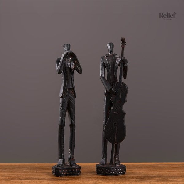 Statue illustration d'un musicien, design contemporain