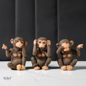 Gorille en résine, symbole de sagesse et d'intelligence