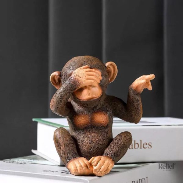 Figurine Singe représentant la sagesse, 13 cm de hauteur