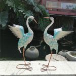 Statue décorative flamant rose 70 cm, blanche et stylée
