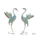 Statue flamant rose 70 cm, design contemporain en blanc