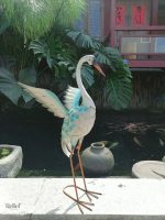 Flamant rose blanc 70 cm, élément décoratif pour jardins