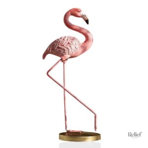 Statue Flamant Rose décorative en résine