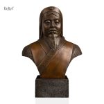 Statue en bronze Genghis Khan, 21 cm de hauteur