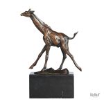 Statue de girafe en bronze, élégante et stylisée pour décoration intérieure