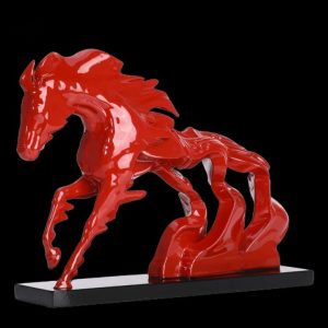 Élégante statue de cheval inspirée du surréalisme