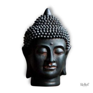Sculpture moderne tête de Bouddha en méditation