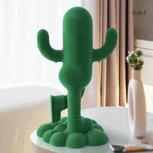 Statue cactus moderne en résine 36 cm