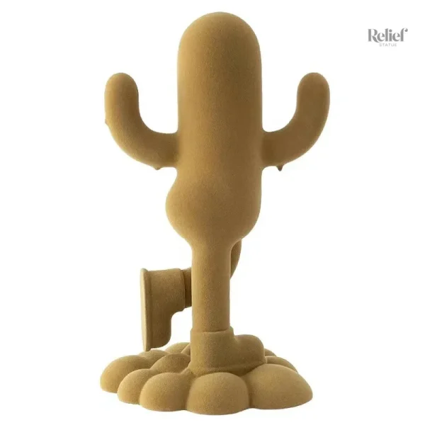 Cactus déco en résine, design contemporain, 36 cm