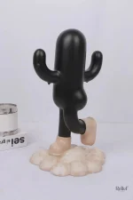 Figurine cactus design en résine, touche naturelle