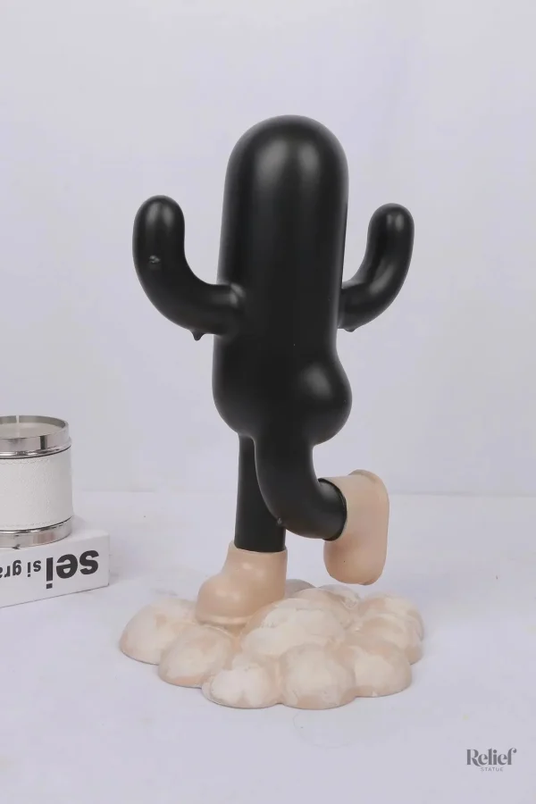 Figurine cactus design en résine, touche naturelle