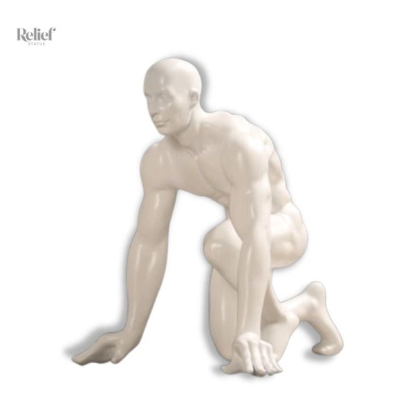 Statue d'un homme athlète Starter en position dynamique