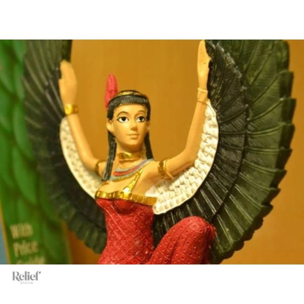Statue Égyptienne d'Isis, ailes ouvertes, 12 cm