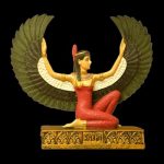 Décoration intérieure : statue Isis, 12 cm, ailes déployées