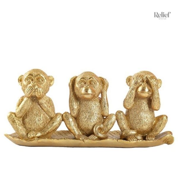 Ornement élégant avec les 3 Singes de la Sagesse
