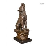 Bronze véritable : loup, pièce décorative unique