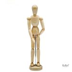 Mannequin décoratif bois, statue articulée pour la maison
