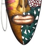 Masque africain 56 cm, fusion de tradition et modernité