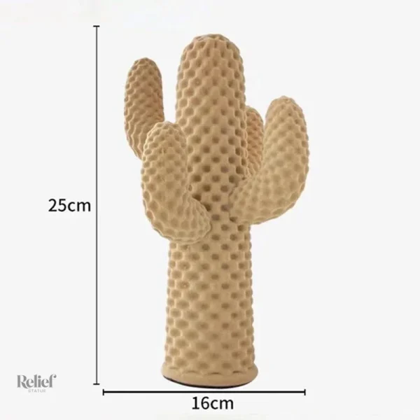 Cactus vert en résine, 25 cm, style contemporain