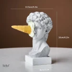 Buste de David, design moderne, 16 cm de hauteur