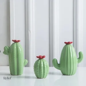 Cactus décoratif moderne en vert, jaune et bleu