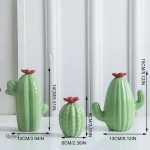 Cactus moderne en pot, set de trois plantes décoratives