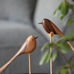 Oiseau décoratif en bois, style nordique élégant