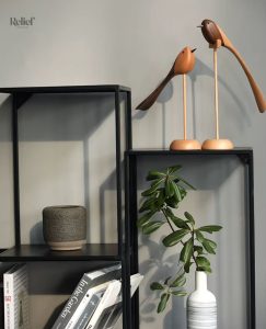 Objet design en bois, sculpture d'oiseau moderne