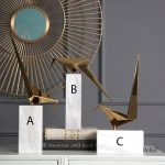 Statue déco oiseau, design origami moderne