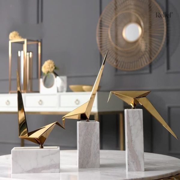 Statue originale Oiseau, style origami chic