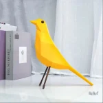 Art décoratif en résine : oiseau coloré de 25 cm