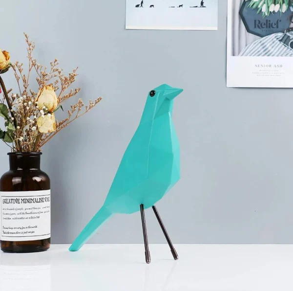 Oiseau décoratif en résine - style origami 25 cm