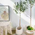 Olivier artificiel 110 cm réaliste en pot décoratif