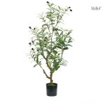 Olivier artificiel 90 cm dans pot noir
