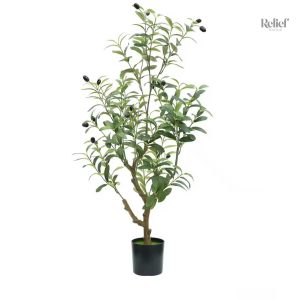 Olivier artificiel 90 cm dans pot noir