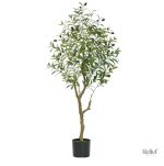 Olivier artificiel réaliste 120 cm avec pot noir