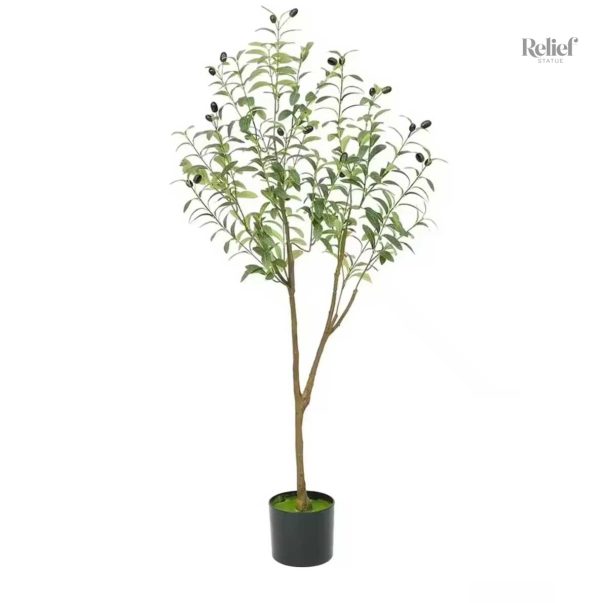 Olivier artificiel réaliste 120 cm pot noir