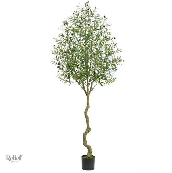 Olivier artificiel réaliste pot noir 240 cm