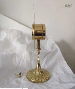 Ostensoir de 25 cm, décor religieux en laiton brillant