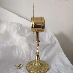 Ostensoir de 25 cm, décor religieux en laiton brillant