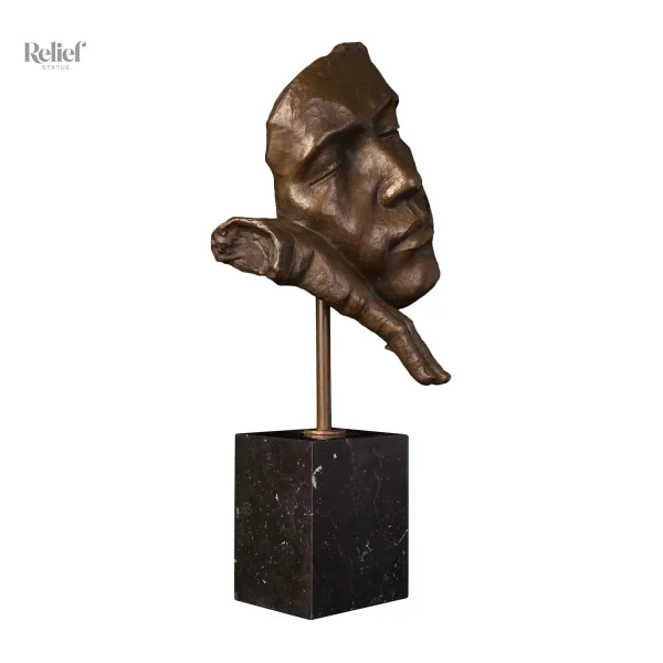 Statue bronze homme pensant, décoration intérieure